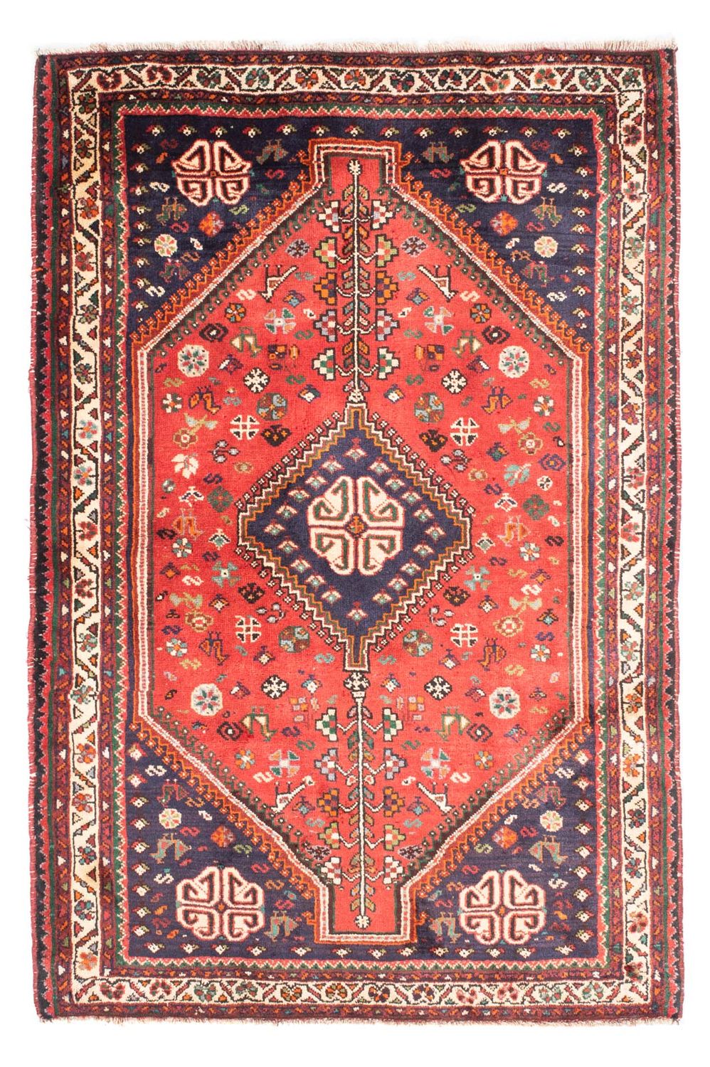 Tapis persan - Nomadic - 185 x 123 cm - rouge foncé