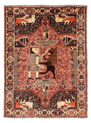 Tapis persan - Nomadic - 192 x 155 cm - rouge clair