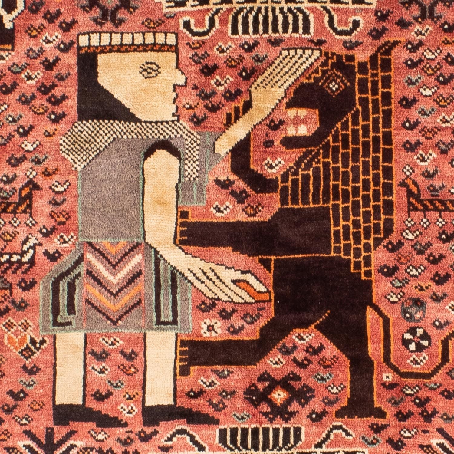 Tapis persan - Nomadic - 192 x 155 cm - rouge clair