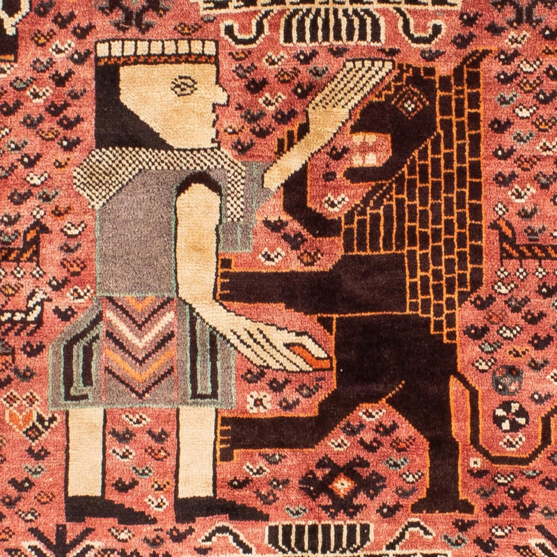 Tapis persan - Nomadic - 192 x 155 cm - rouge clair