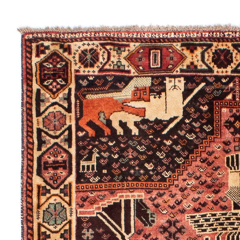 Tapis persan - Nomadic - 192 x 155 cm - rouge clair