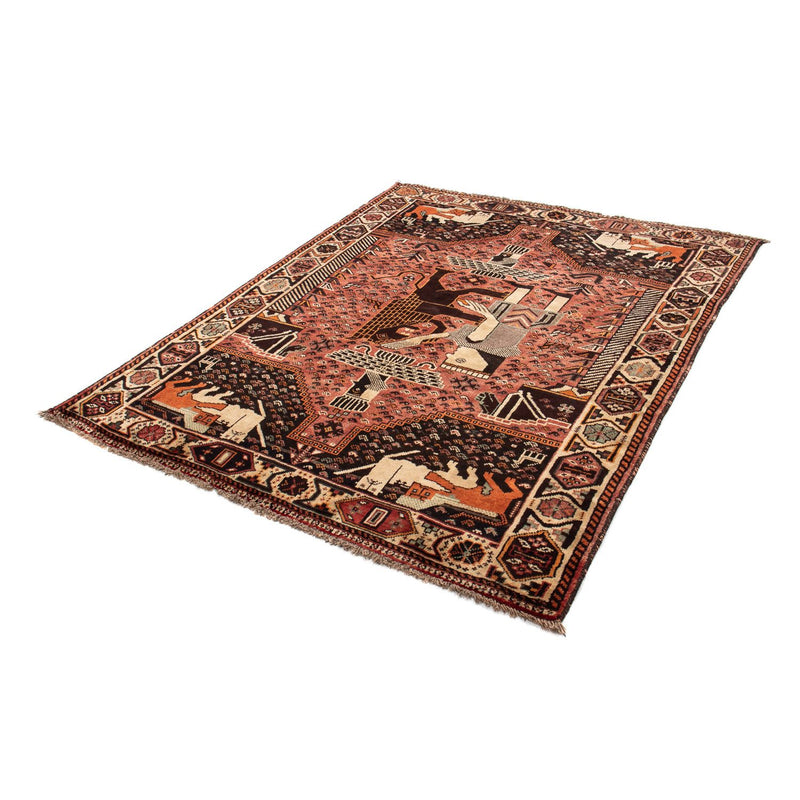 Tapis persan - Nomadic - 192 x 155 cm - rouge clair