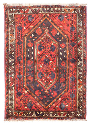 Tapis persan - Nomadic - 180 x 127 cm - rouge foncé
