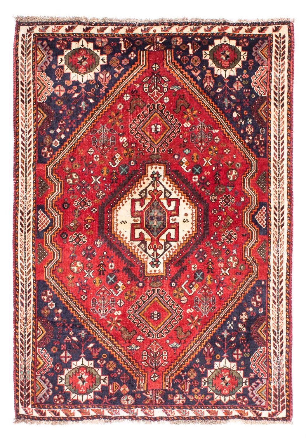 Tapis persan - Nomadic - 170 x 120 cm - rouge foncé
