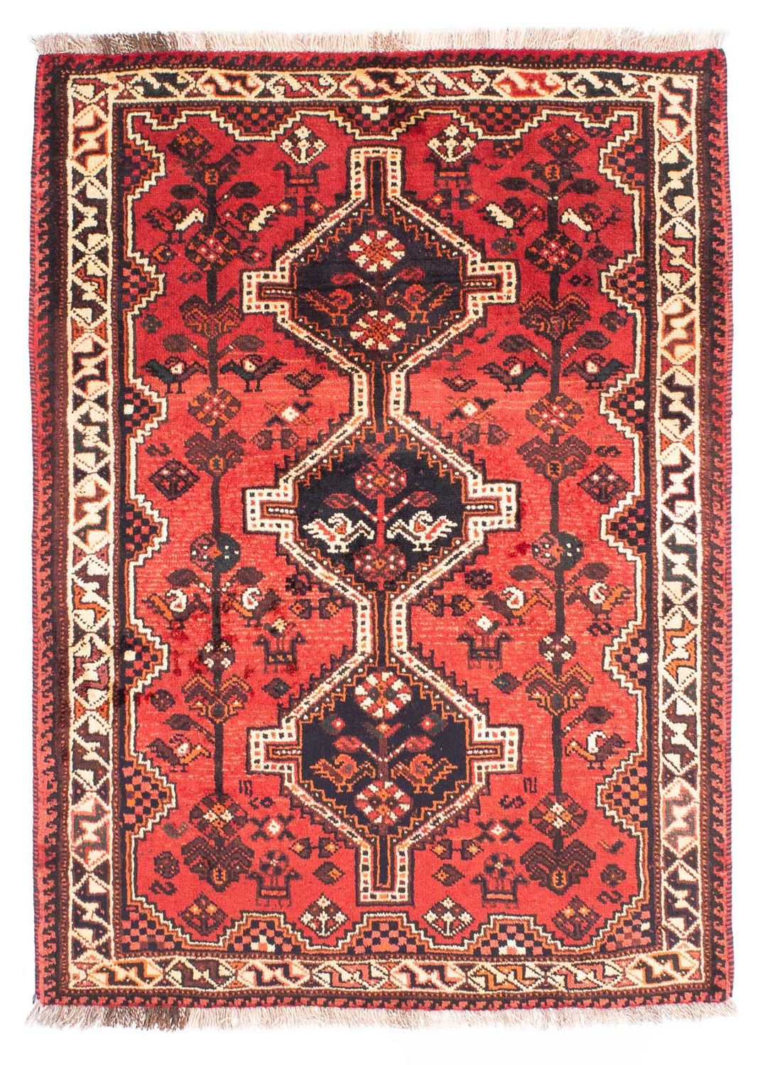 Tapis persan - Nomadic - 160 x 113 cm - rouge foncé