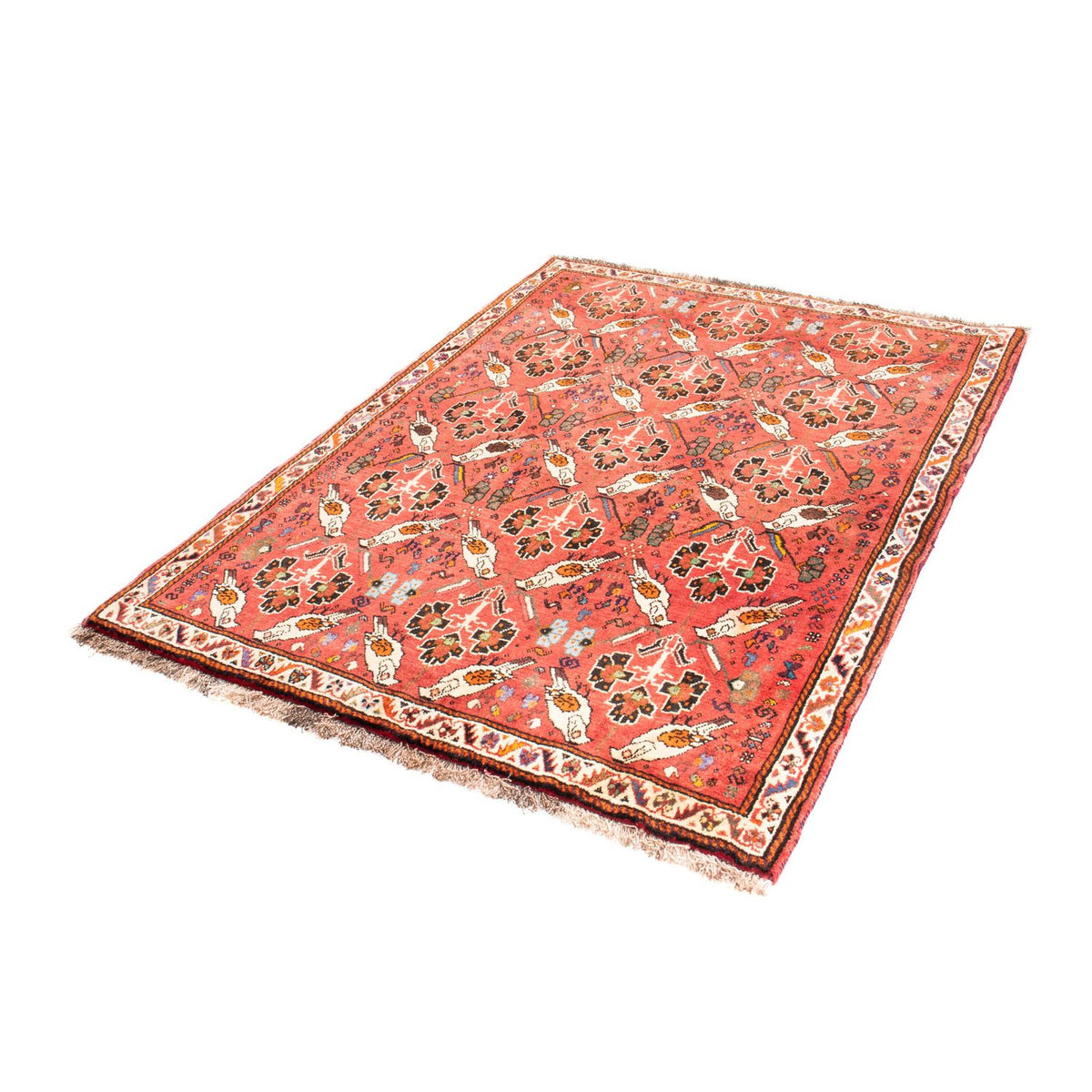 Tapis persan - Nomadic - 162 x 117 cm - rouge clair