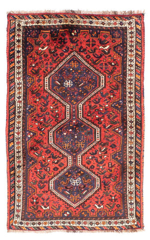 Tapis persan - Nomadic - 163 x 110 cm - rouge foncé