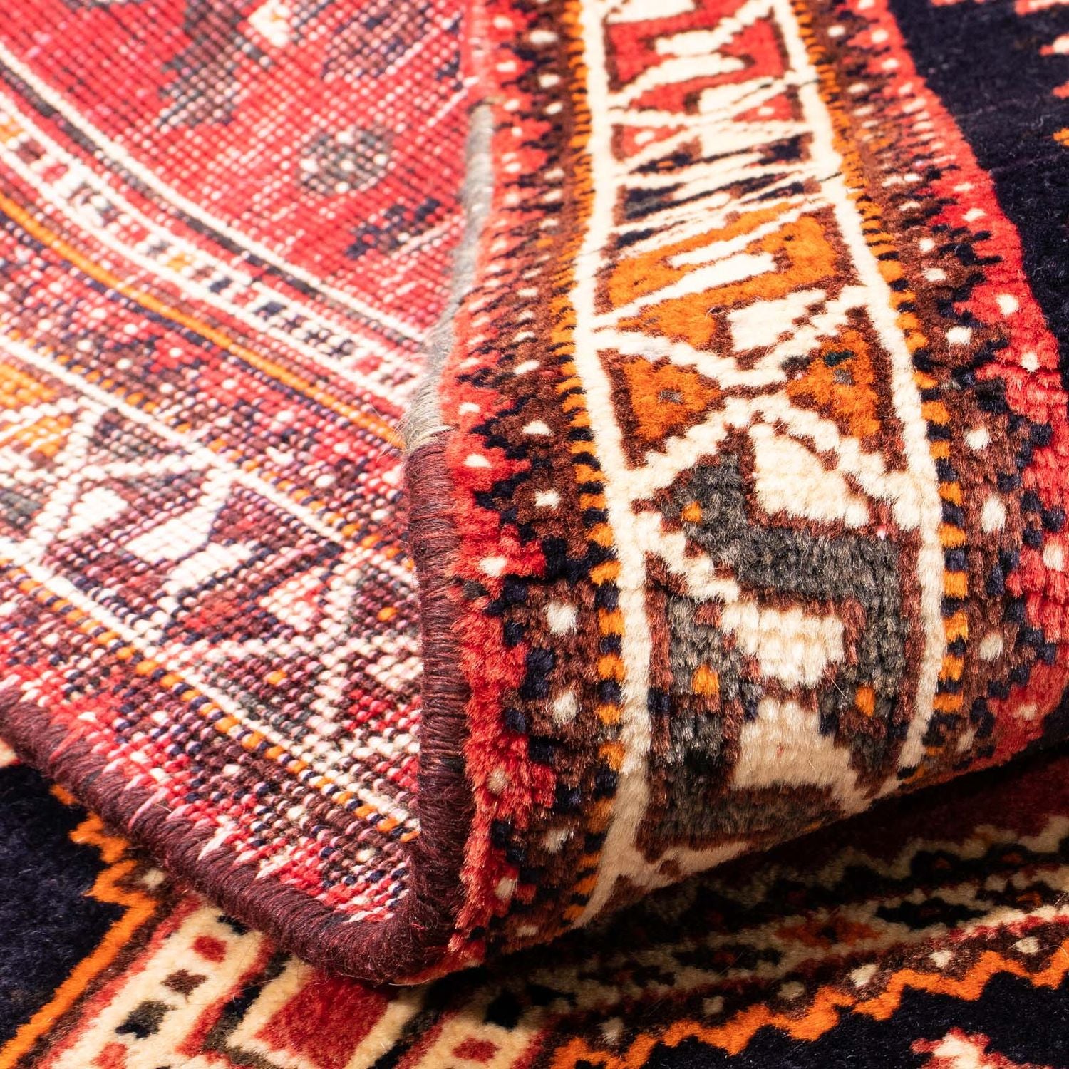 Tapis persan - Nomadic - 160 x 106 cm - rouge foncé