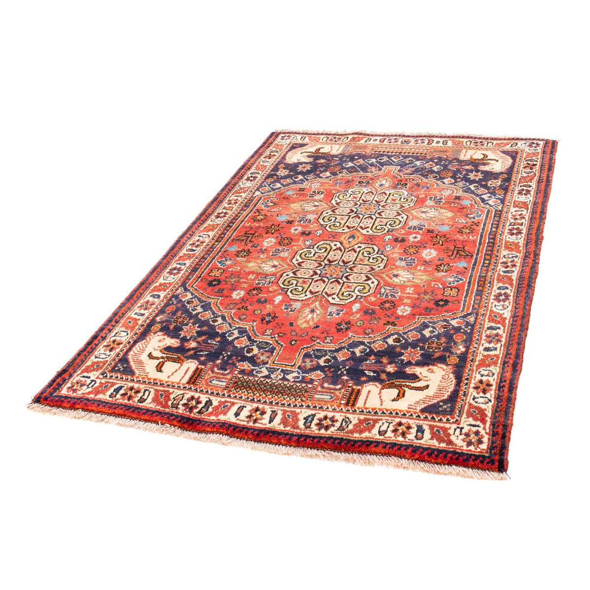 Tapis persan - Nomadic - 155 x 112 cm - rouge clair