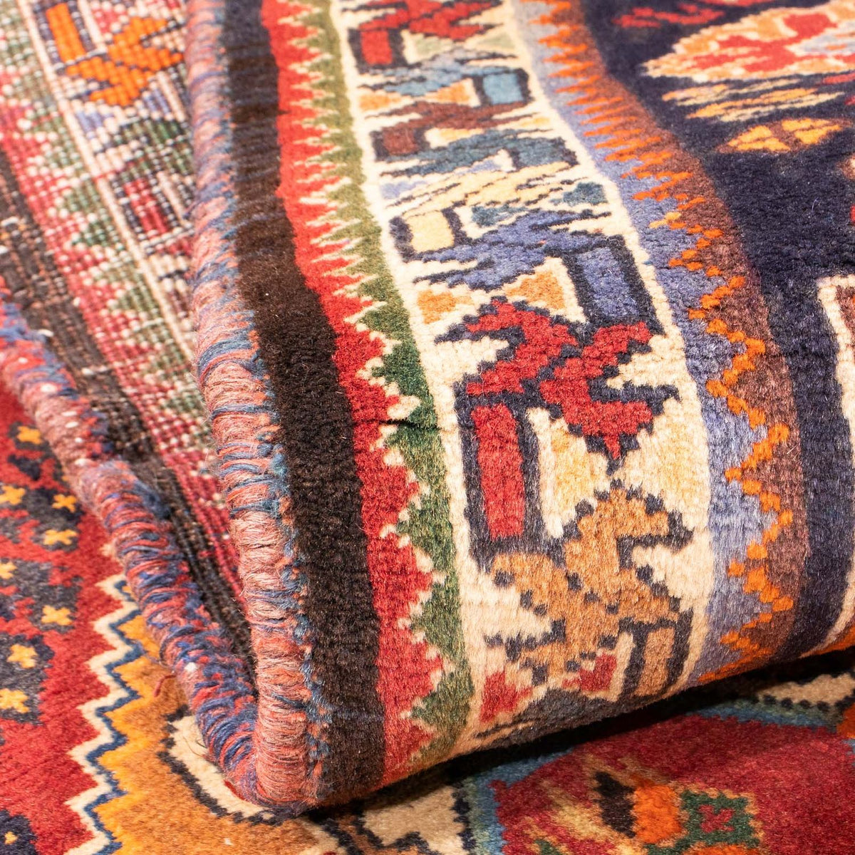 Tapis persan - Nomadic - 143 x 110 cm - rouge foncé