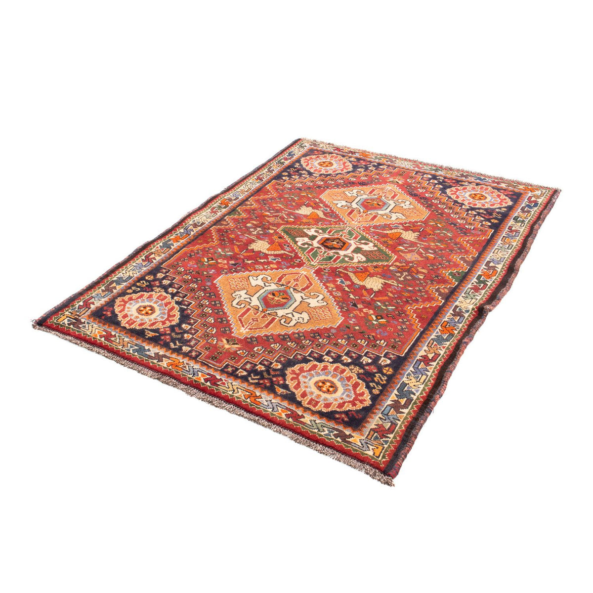 Tapis persan - Nomadic - 143 x 110 cm - rouge foncé