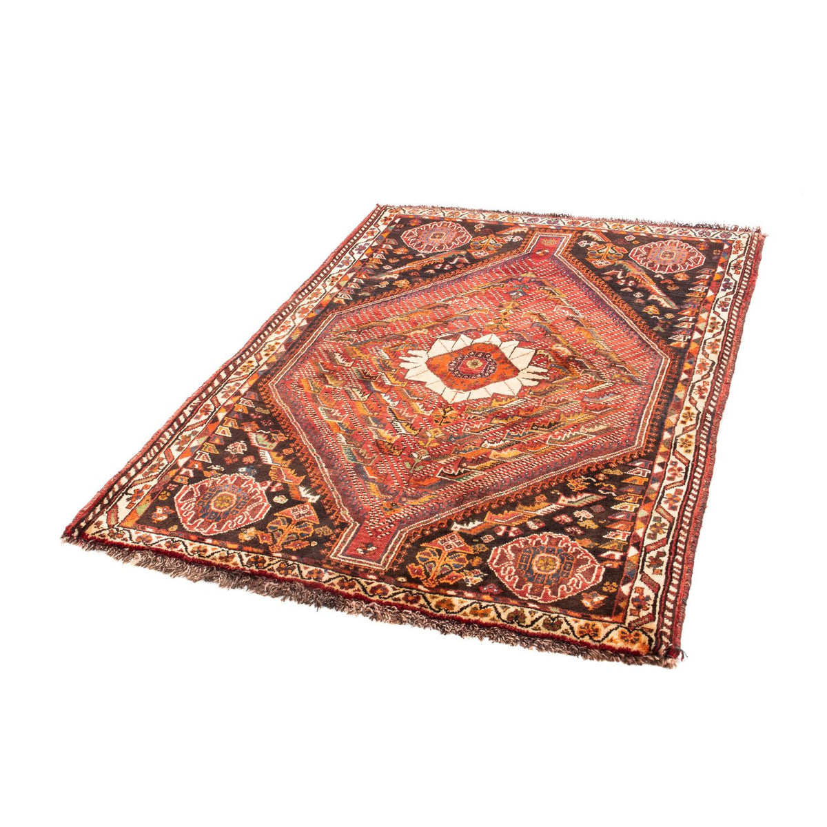 Tapis persan - Nomadic - 156 x 112 cm - rouge foncé