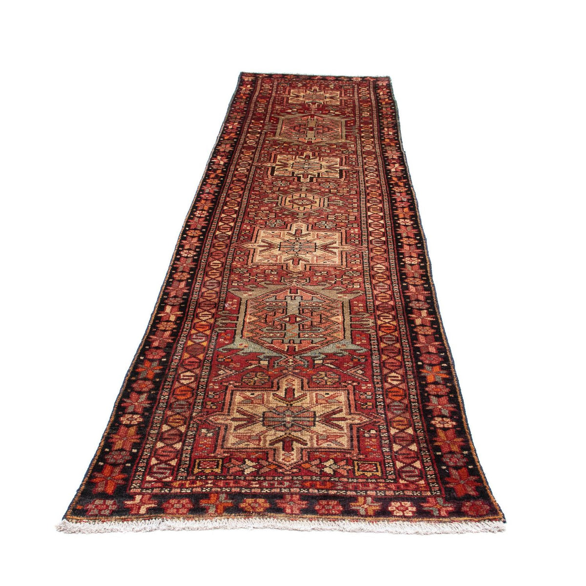 Tapis de couloir Tapis persan - Nomadic - 310 x 80 cm - rouge foncé