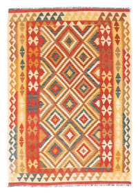 Tapis Kelim - Oriental - 200 x 133 cm - rouge