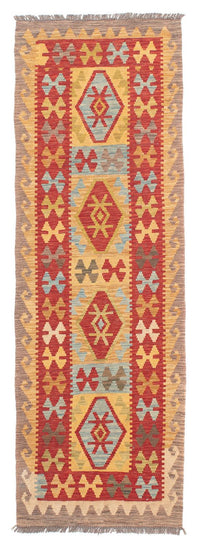 Tapis de couloir Tapis Kelim - Splash - 199 x 65 cm - rouge