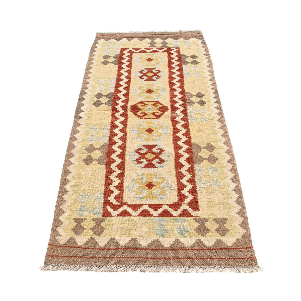 Tapis de couloir Tapis Kelim - Splash - 193 x 63 cm - beige