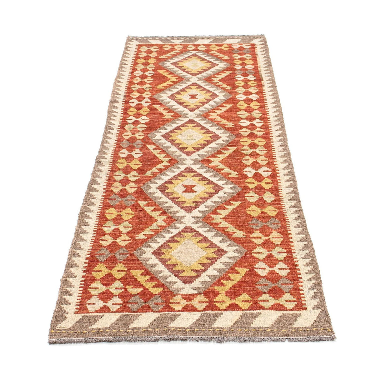 Tapis de couloir Tapis Kelim - Splash - 200 x 66 cm - rouge