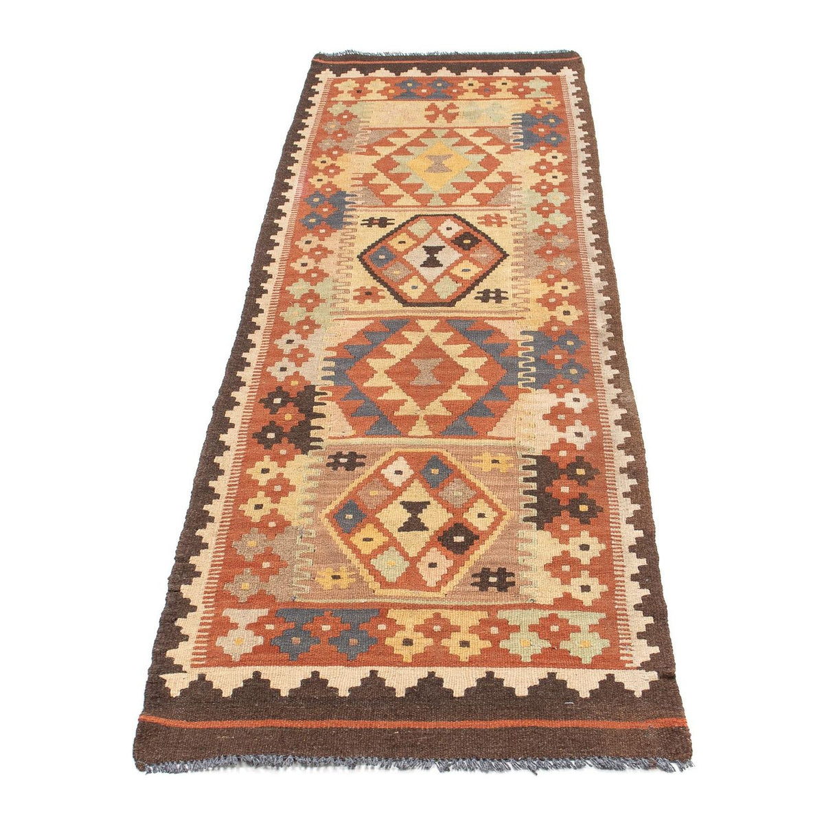 Tapis de couloir Tapis Kelim - Splash - 204 x 59 cm - multicolore