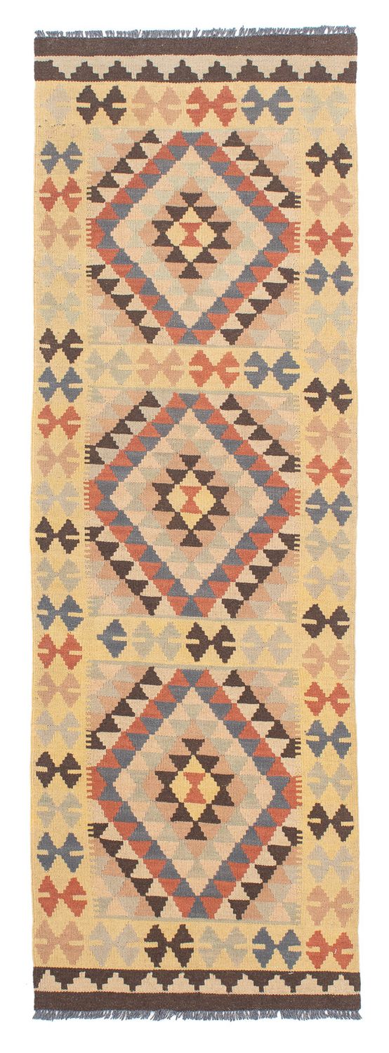 Tapis de couloir Tapis Kelim - Splash - 198 x 63 cm - beige