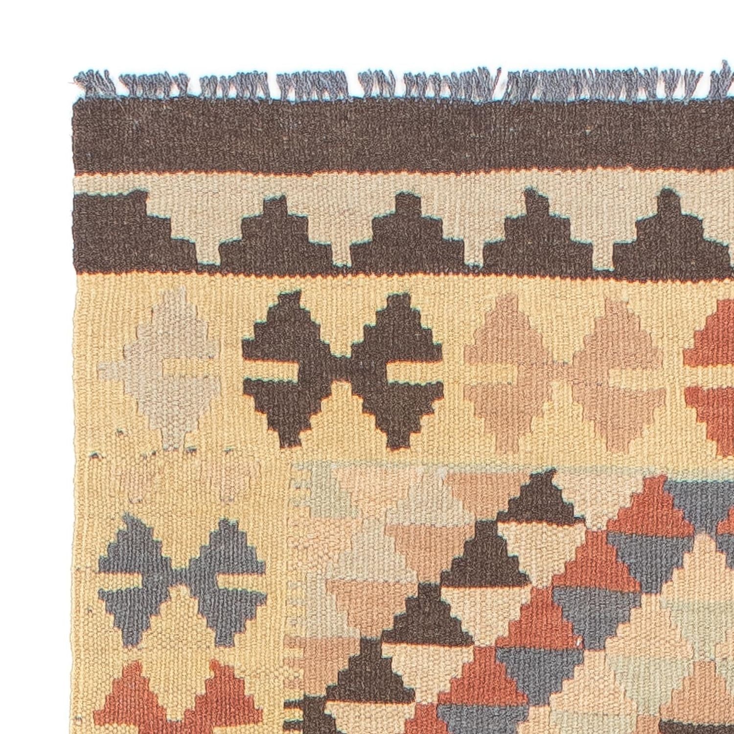 Tapis de couloir Tapis Kelim - Splash - 198 x 63 cm - beige