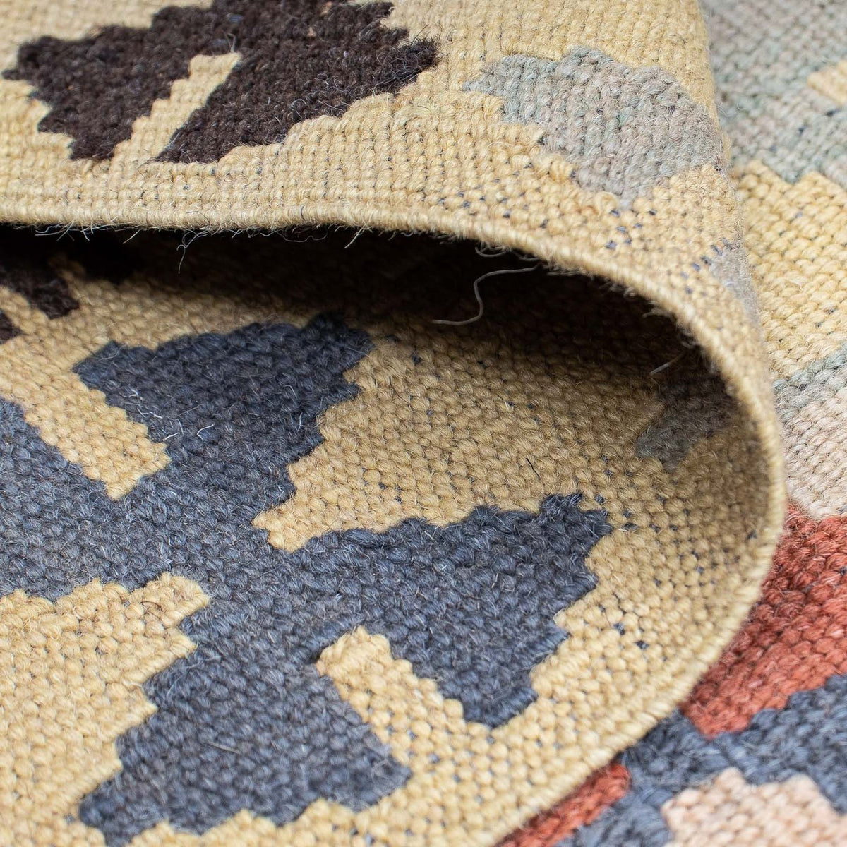 Tapis de couloir Tapis Kelim - Splash - 198 x 63 cm - beige