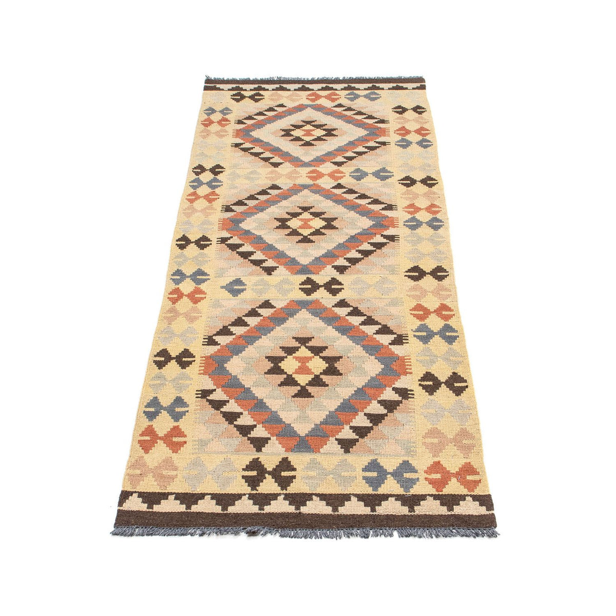 Tapis de couloir Tapis Kelim - Splash - 198 x 63 cm - beige