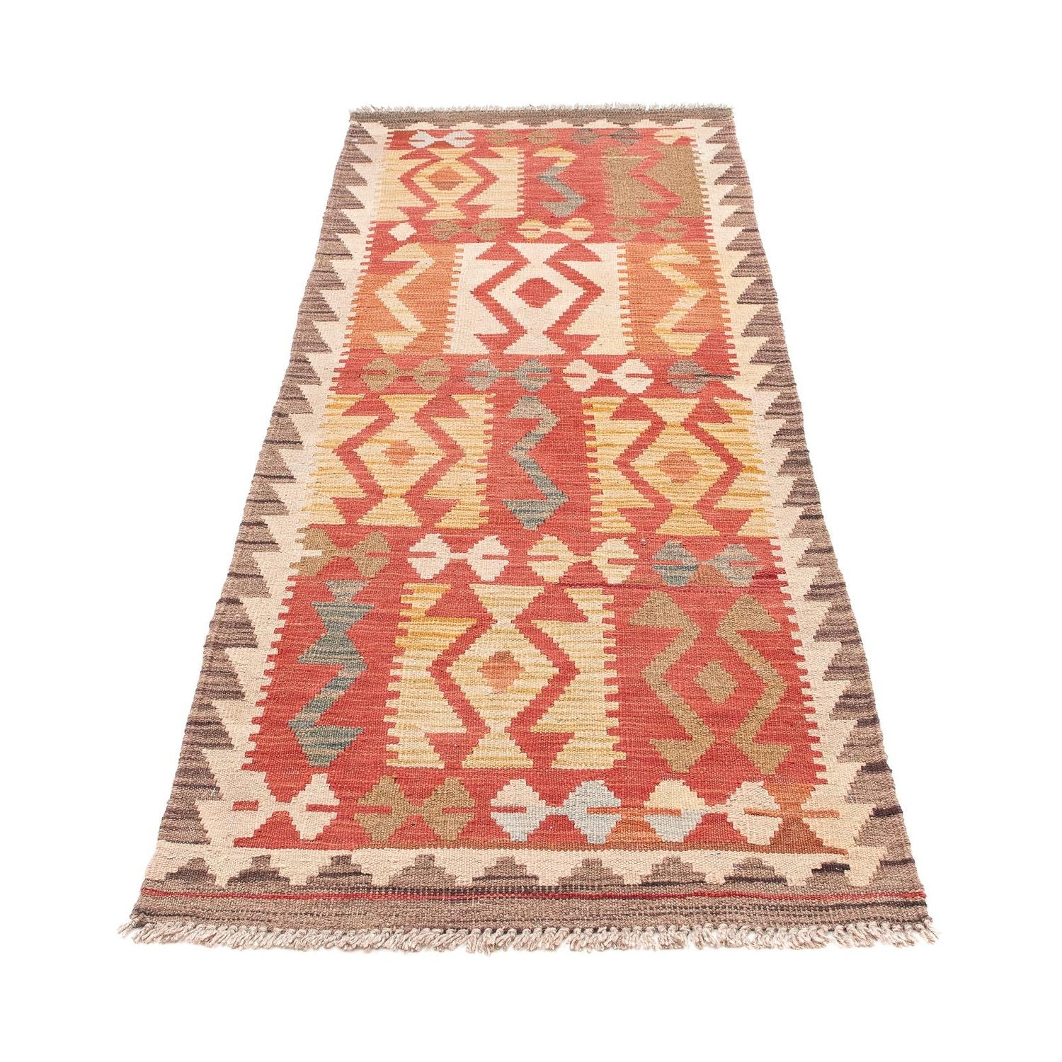 Tapis de couloir Tapis Kelim - Splash - 186 x 68 cm - rouge