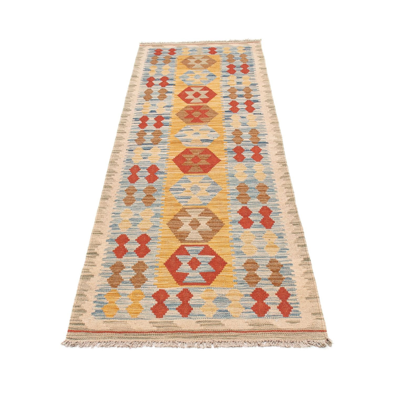 Tapis de couloir Tapis Kelim - Splash - 214 x 65 cm - multicolore