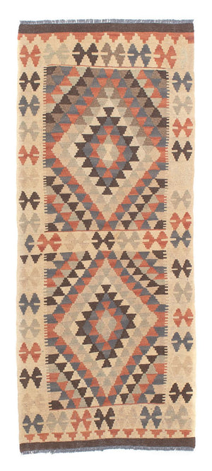 Tapis de couloir Tapis Kelim - Splash - 173 x 70 cm - marron clair