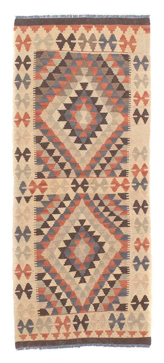 Tapis de couloir Tapis Kelim - Splash - 173 x 70 cm - marron clair