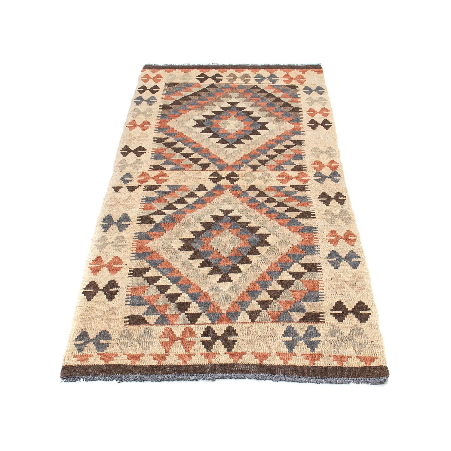 Tapis de couloir Tapis Kelim - Splash - 173 x 70 cm - marron clair
