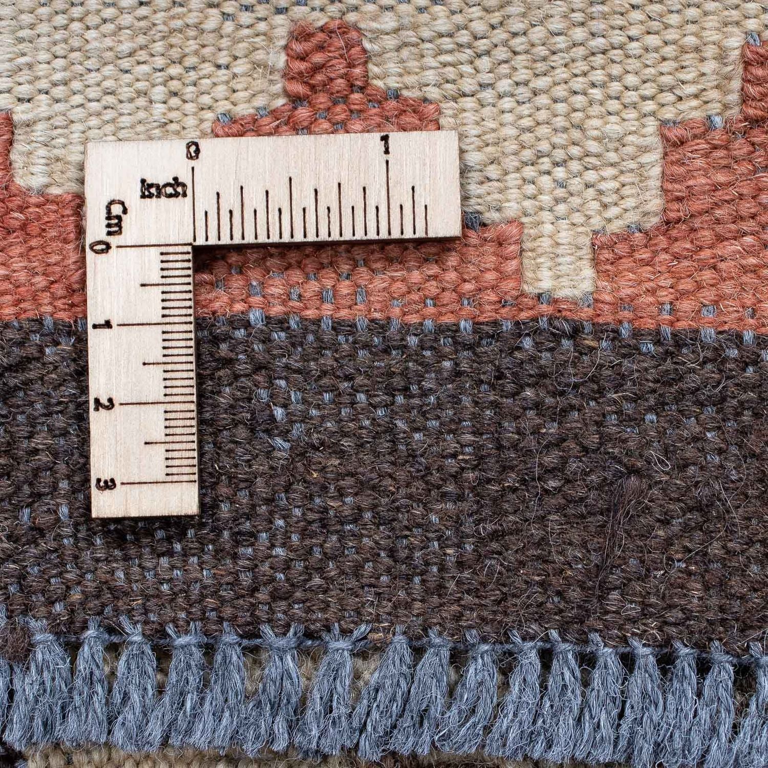 Tapis de couloir Tapis Kelim - Splash - 173 x 70 cm - marron clair