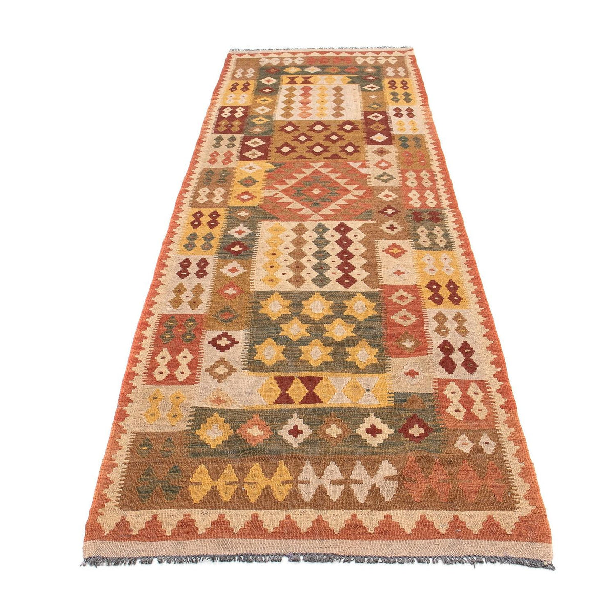 Tapis de couloir Tapis Kelim - Splash - 320 x 88 cm - multicolore