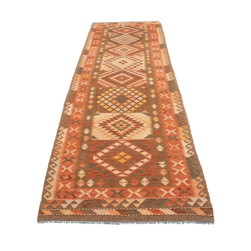 Tapis de couloir Tapis Kelim - Splash - 407 x 91 cm - rouge clair
