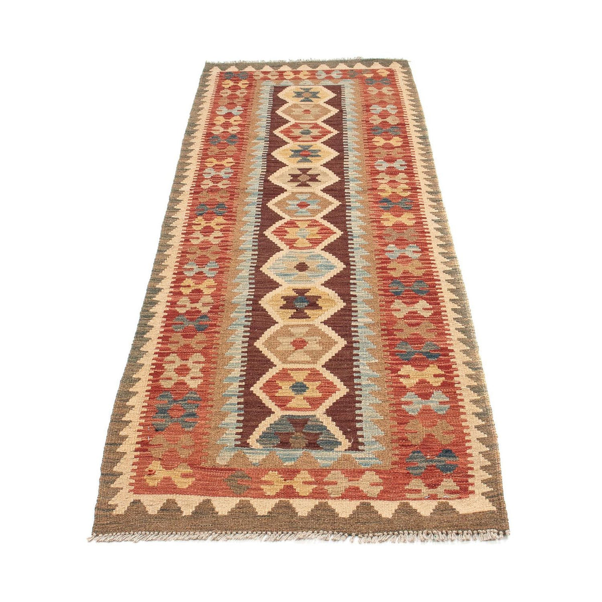 Tapis de couloir Tapis Kelim - Splash - 200 x 67 cm - multicolore