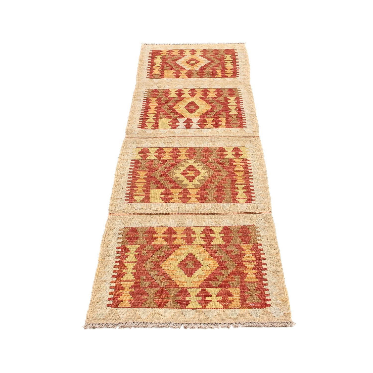 Tapis de couloir Tapis Kelim - Splash - 197 x 56 cm - multicolore