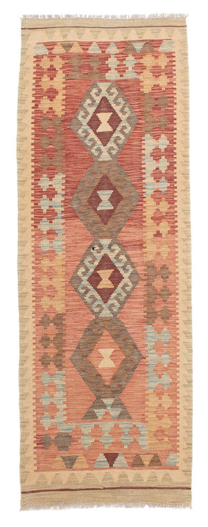 Tapis de couloir Tapis Kelim - Splash - 202 x 67 cm - rouge clair
