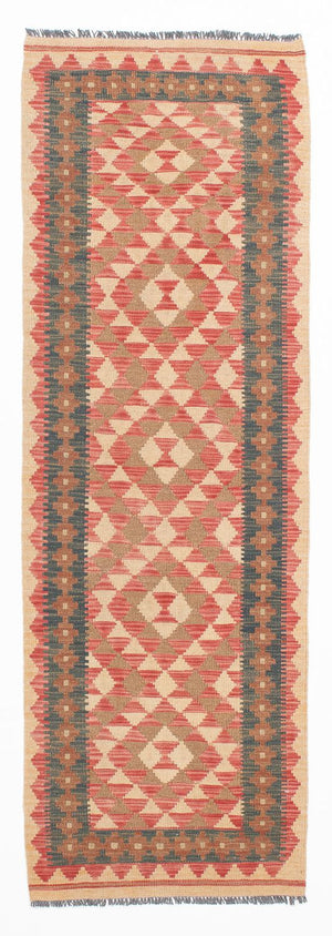 Tapis de couloir Tapis Kelim - Splash - 203 x 60 cm - rouge clair