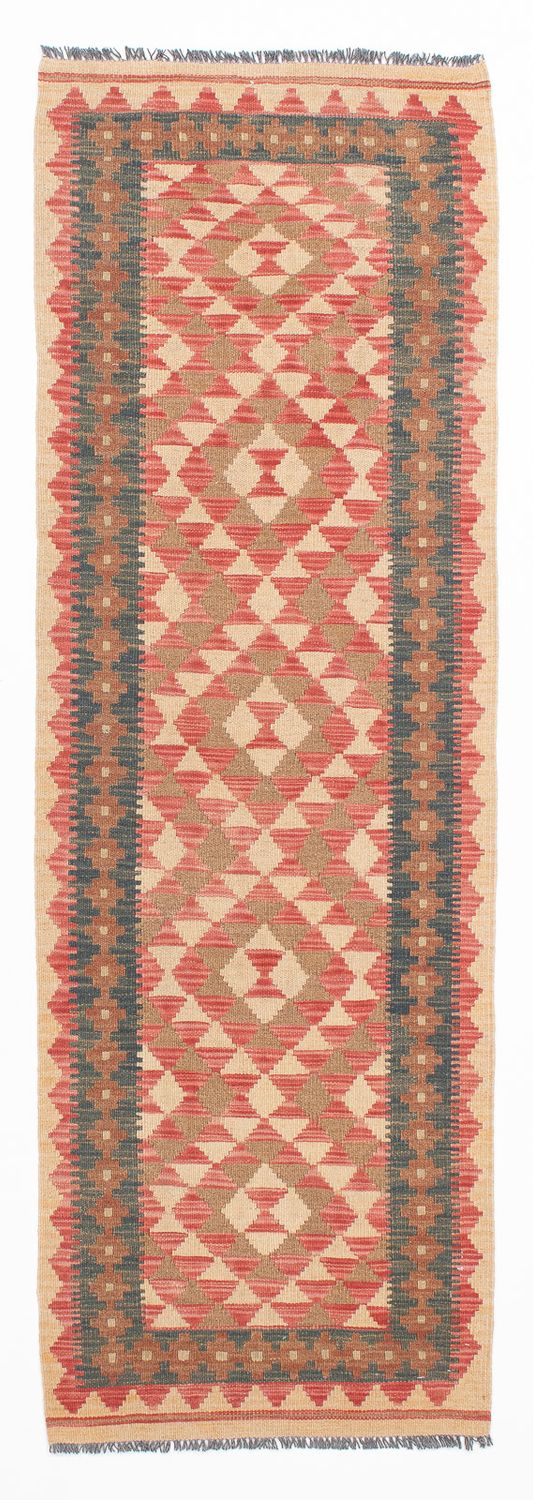 Tapis de couloir Tapis Kelim - Splash - 203 x 60 cm - rouge clair