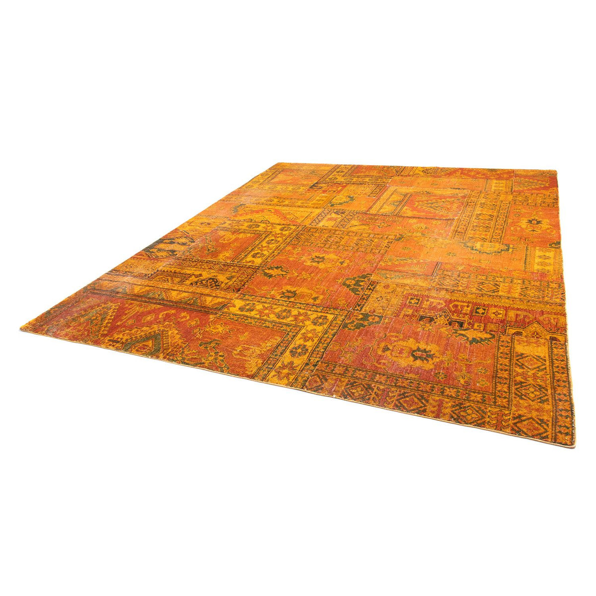 Tapis patchwork - 295 x 239 cm - marron