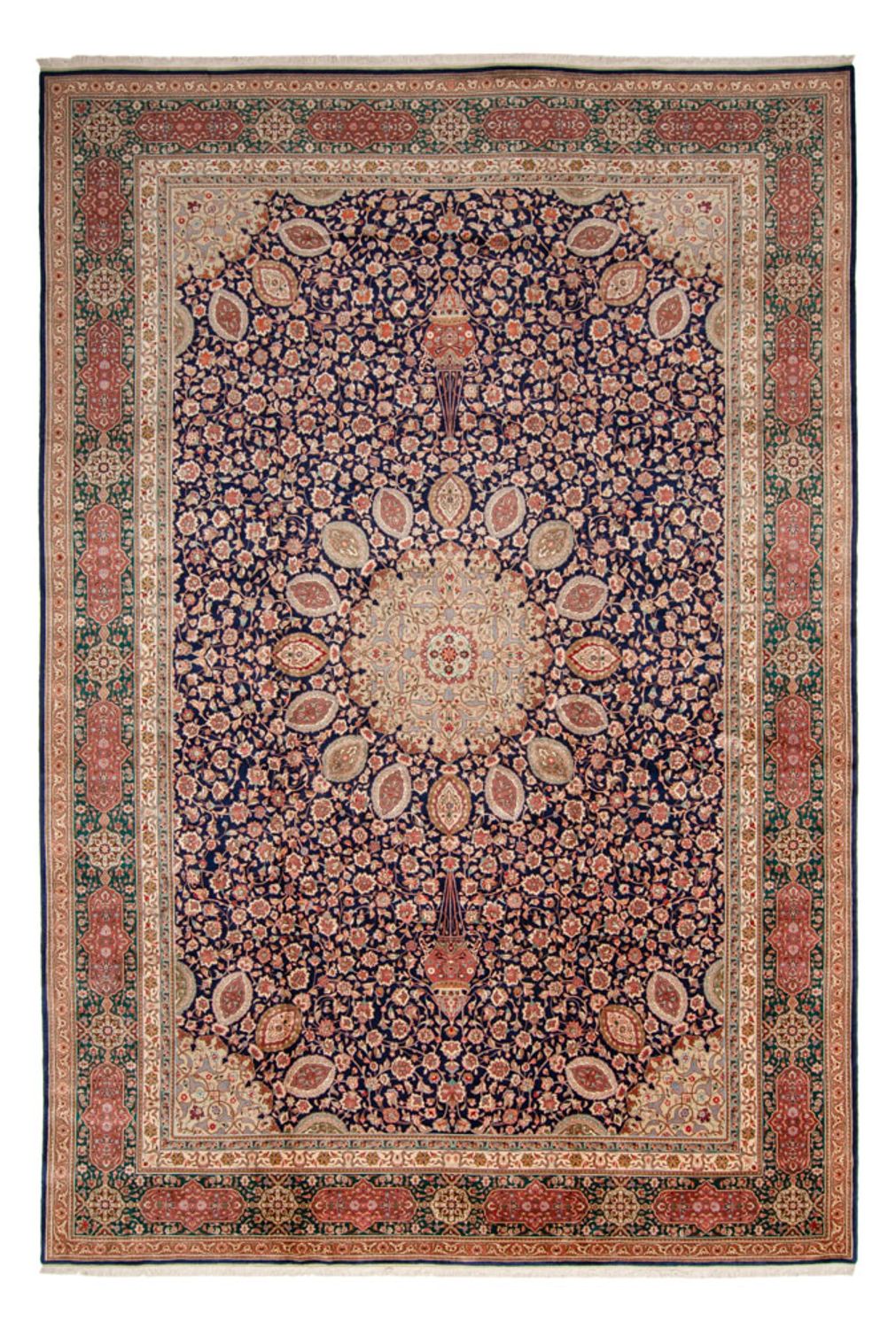 Tapis persan - Tabriz - Royal - 517 x 352 cm - bleu foncé