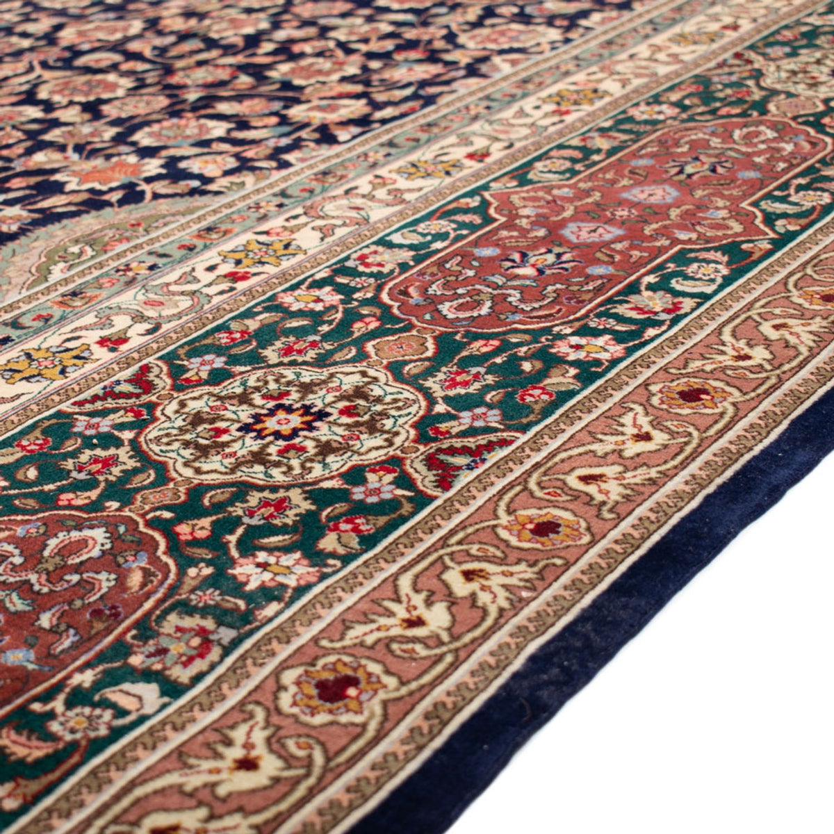 Tapis persan - Tabriz - Royal - 517 x 352 cm - bleu foncé