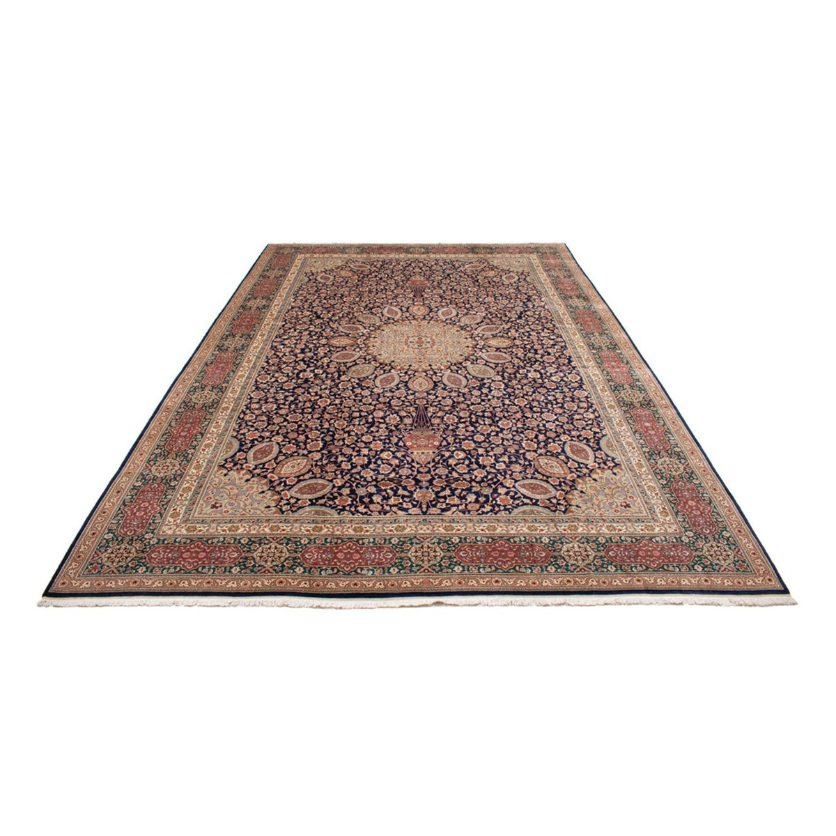 Tapis persan - Tabriz - Royal - 517 x 352 cm - bleu foncé