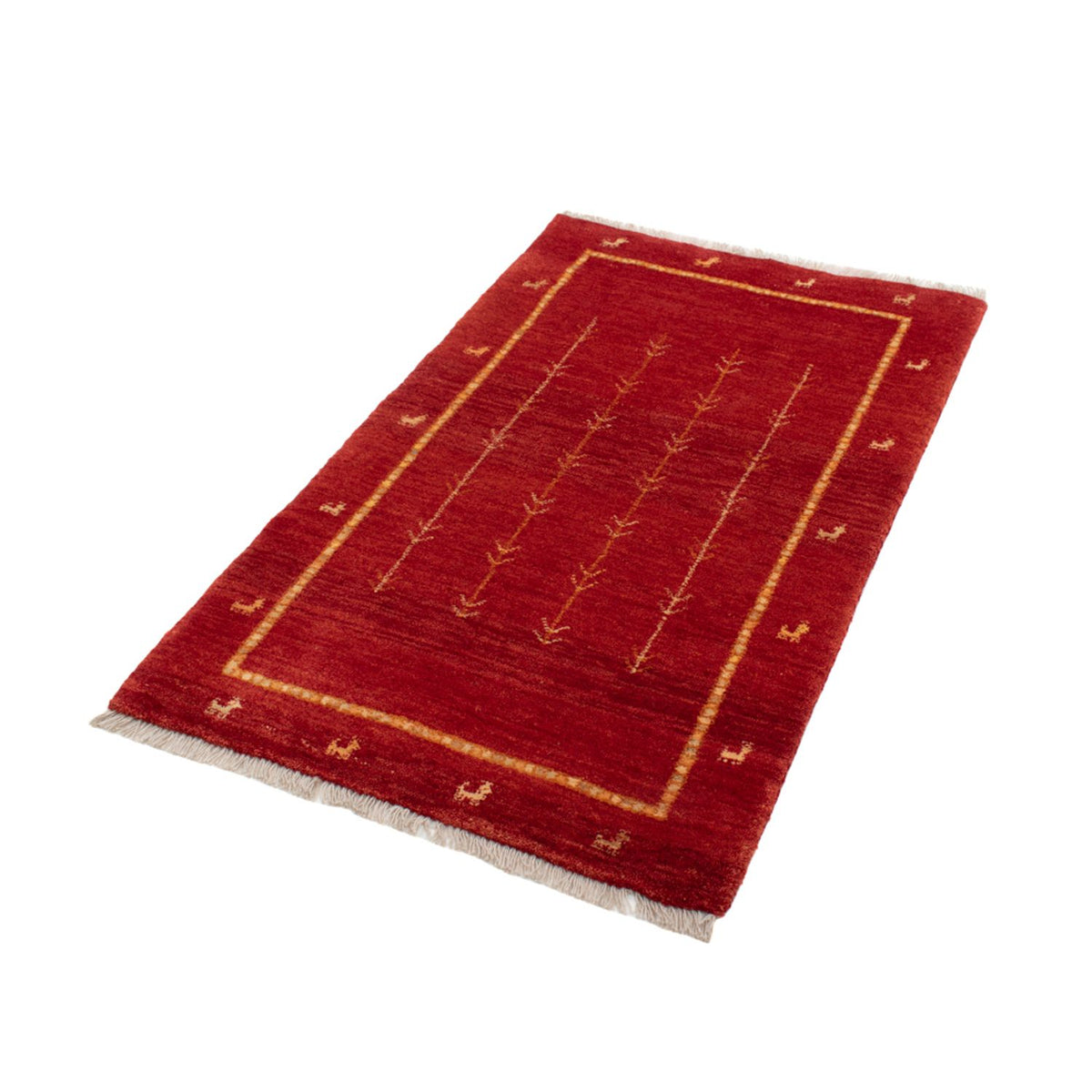Tapis Gabbeh - Loribaft Persan - 133 x 84 cm - rouge