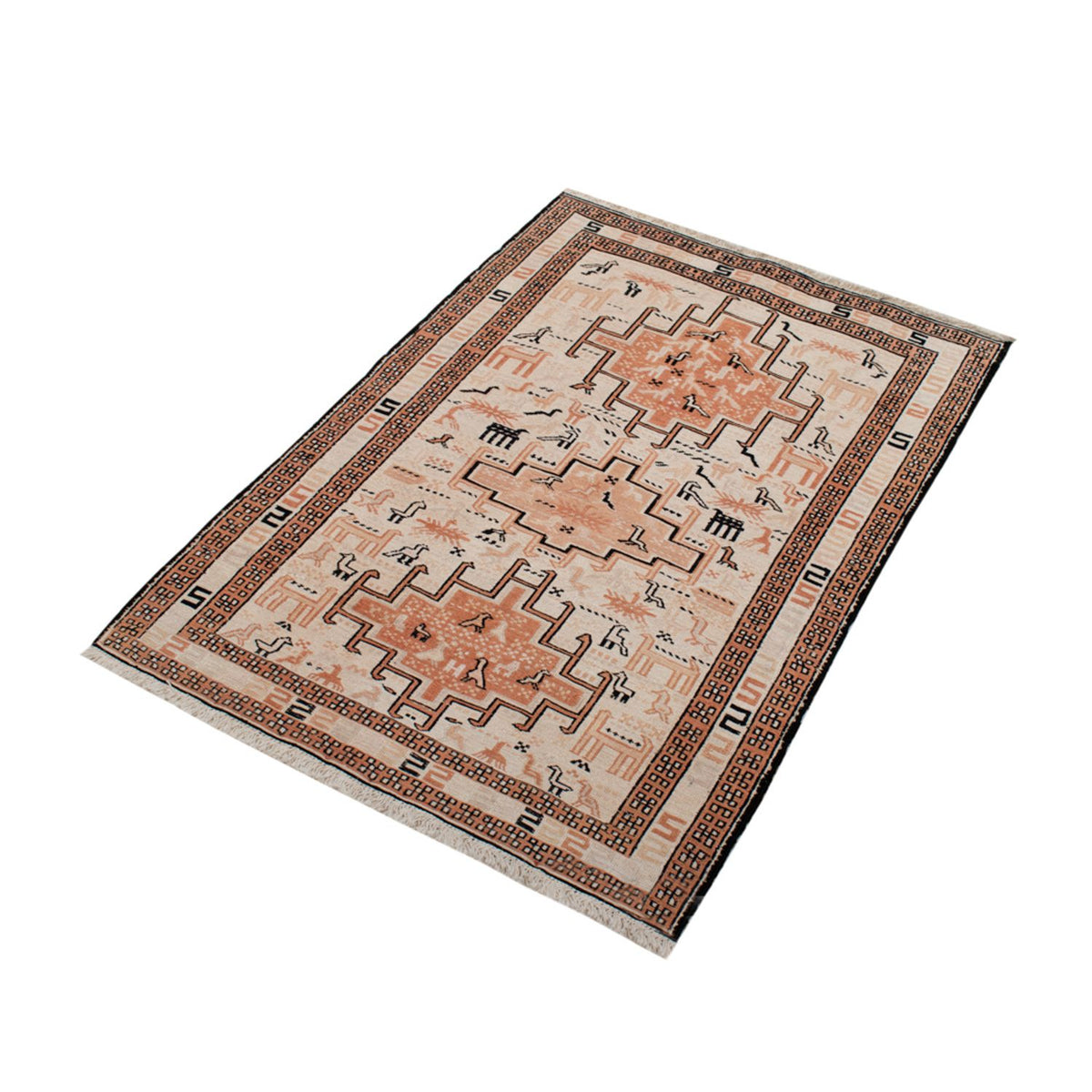 Tapis Kelim - Oriental - 100 x 71 cm - beige