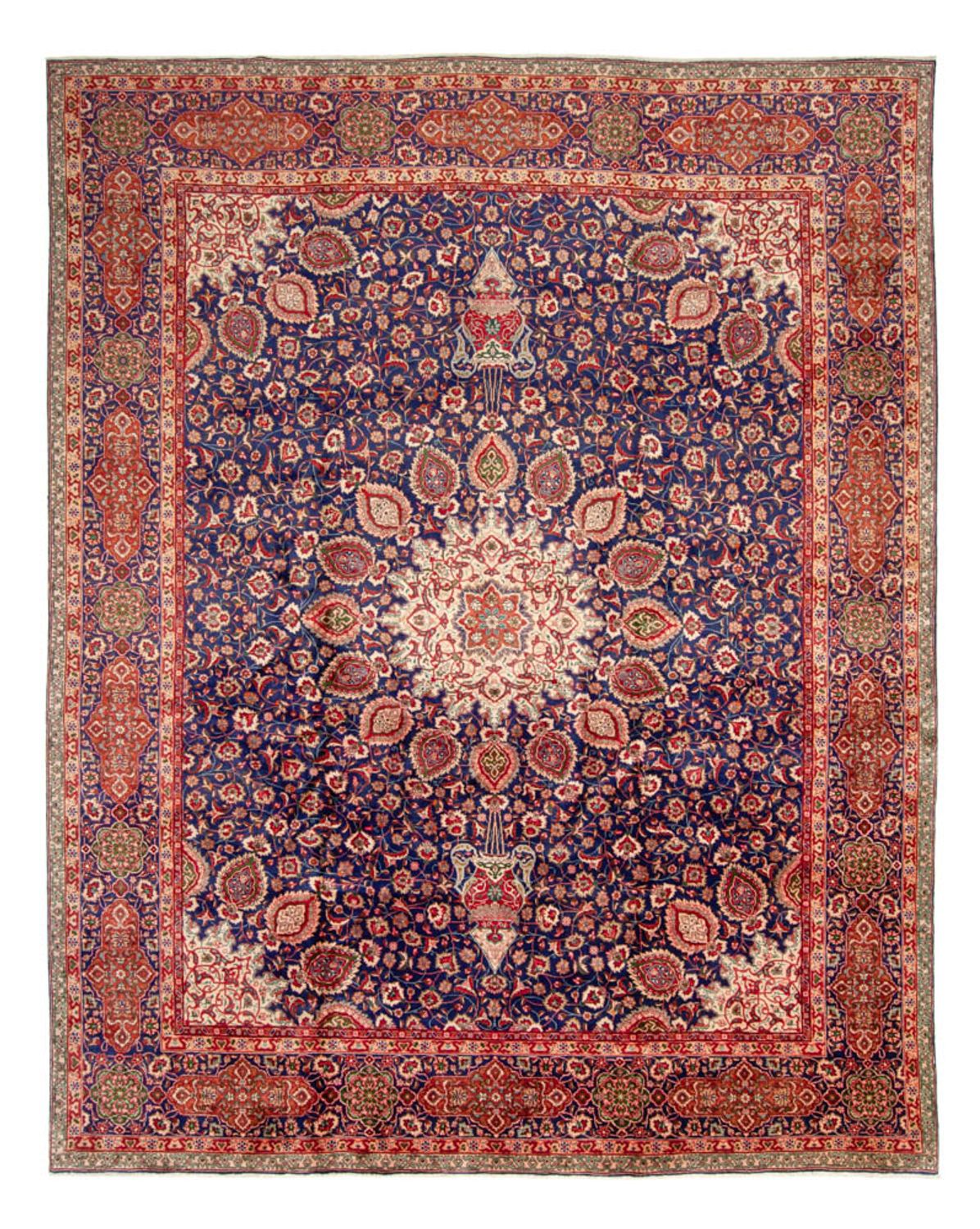 Tapis persan - Tabriz - 440 x 354 cm - bleu foncé
