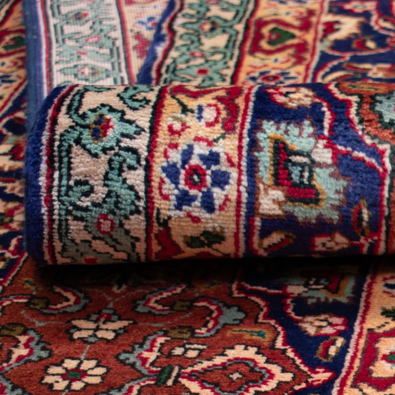 Tapis persan - Tabriz - 440 x 354 cm - bleu foncé