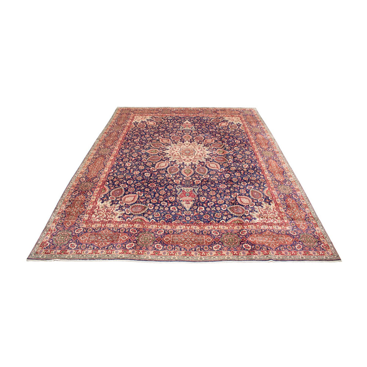 Tapis persan - Tabriz - 440 x 354 cm - bleu foncé