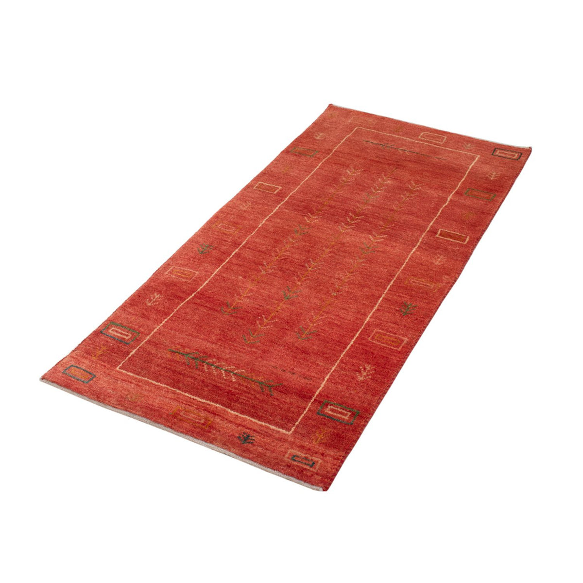 Tapis Gabbeh - Loribaft Persan - 146 x 68 cm - rouge clair