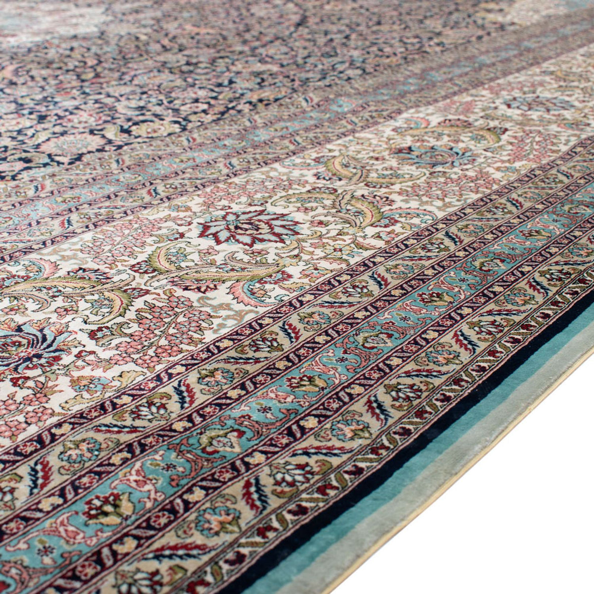 Tapis en soie - Soie chinoise - Royal - 552 x 370 cm - bleu foncé